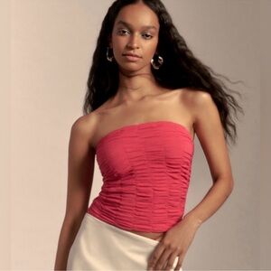 Anthropologie Fuchsia Ruched Blouse